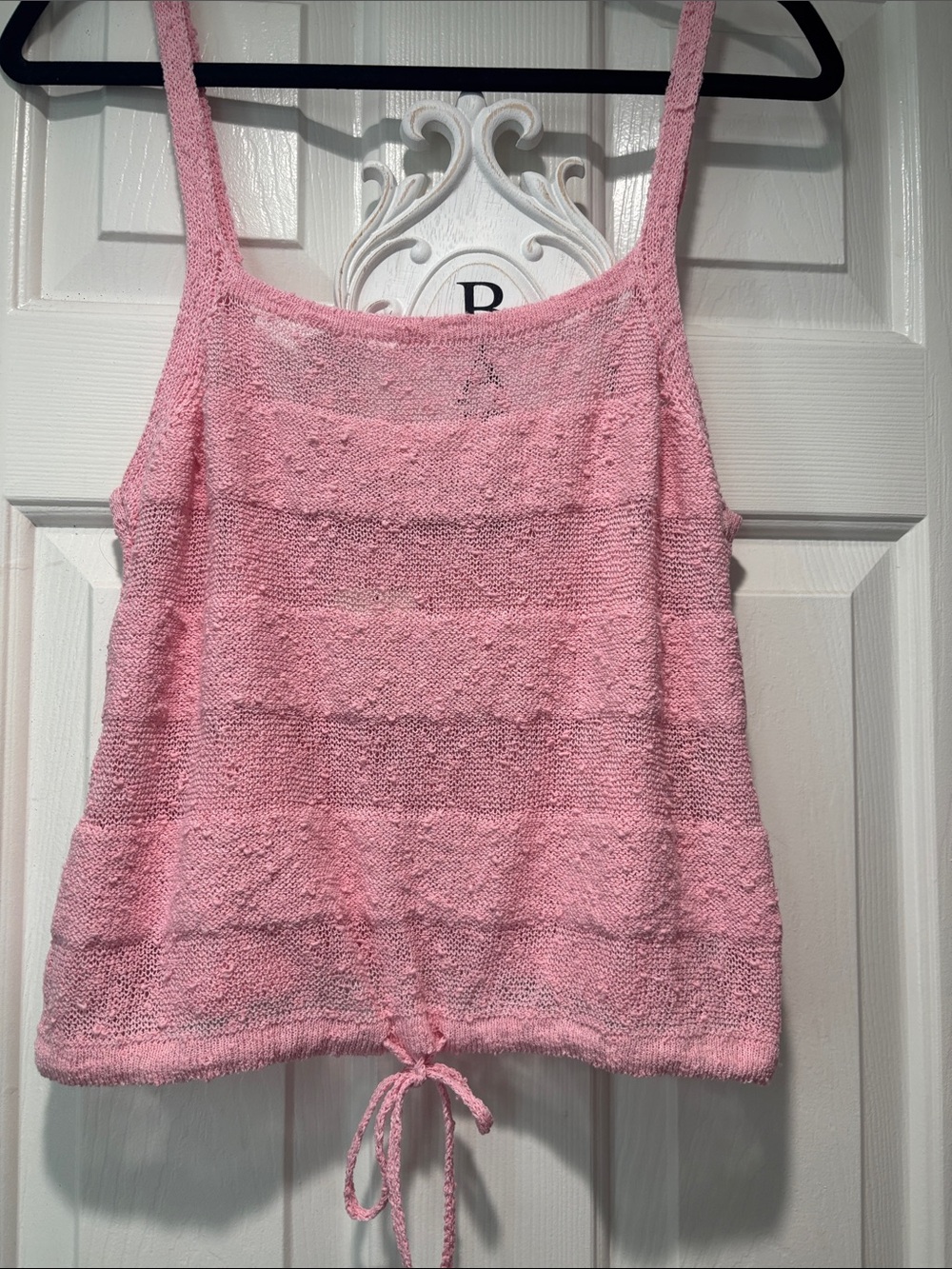 Free People Light Pink Knit Tie-Hem Camisole